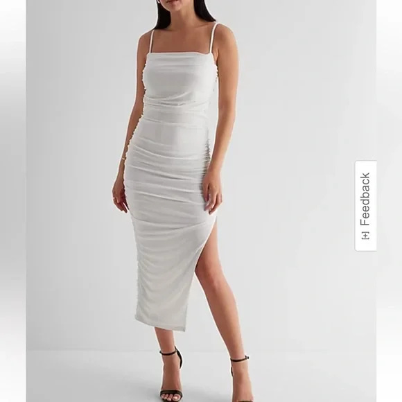 knee length dresses for ladies Body Contour Halter Midi Dress – Millie and Joy main image 0